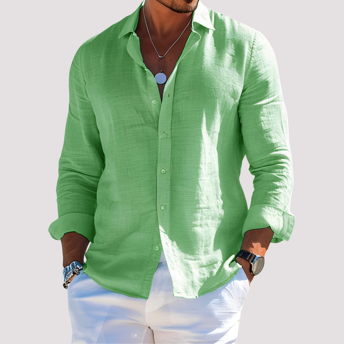 Dale – Camisa de manga larga para hombre – Informal y casual