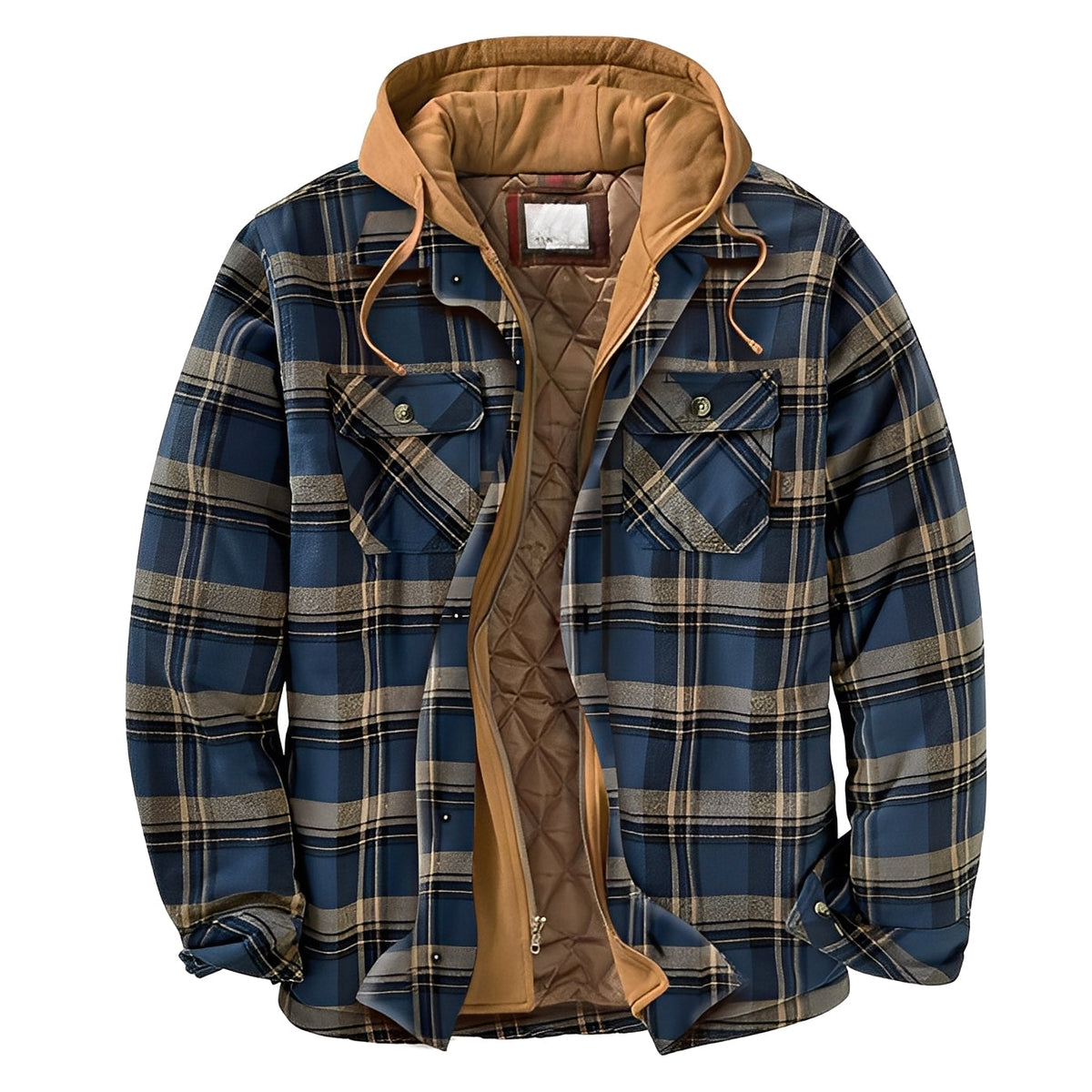 Flynn - Chaqueta clásica con cuadros y capucha