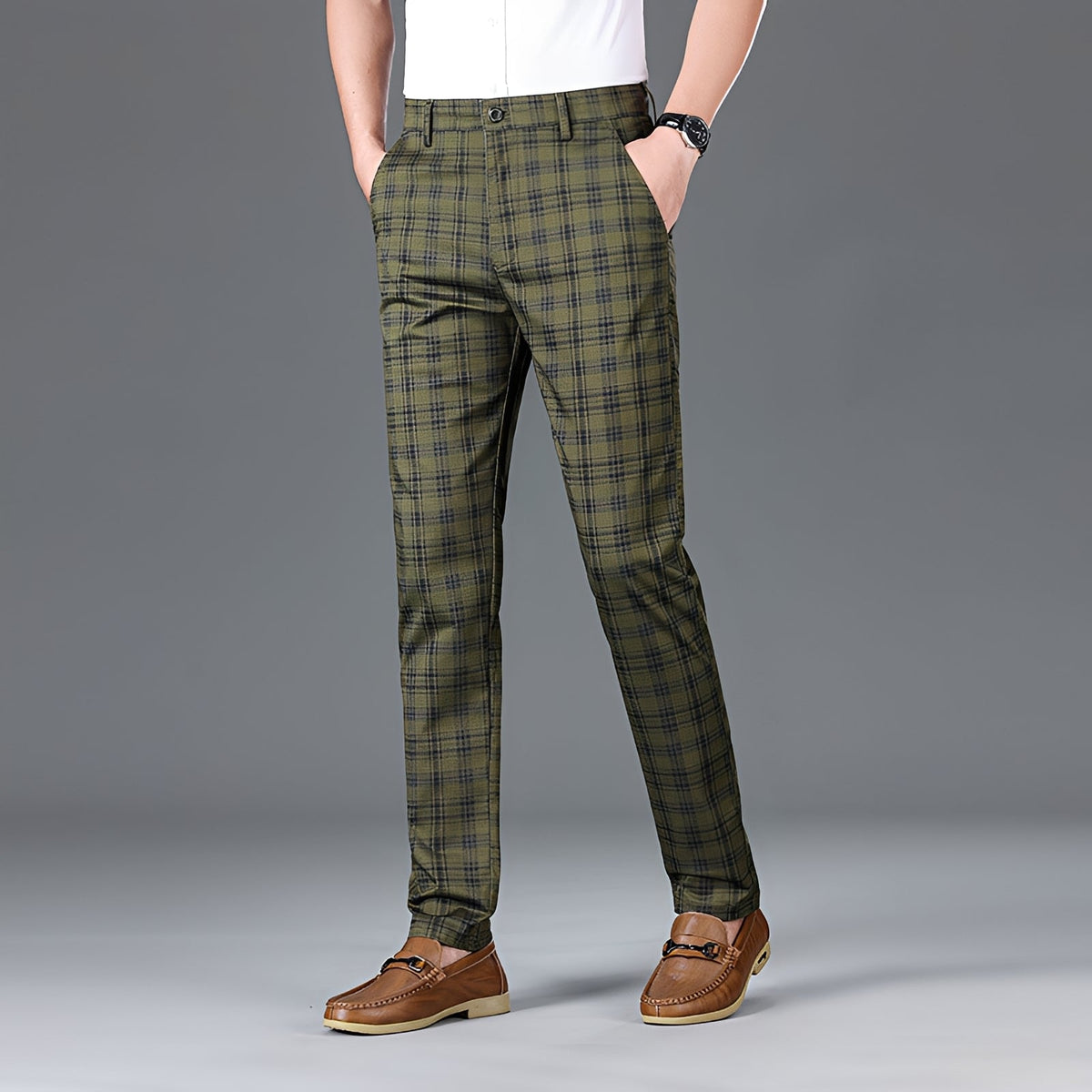 Myers - Pantalones Cuadriculados Casuales