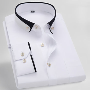 Glindel - Camisa clásica de manga larga para hombre