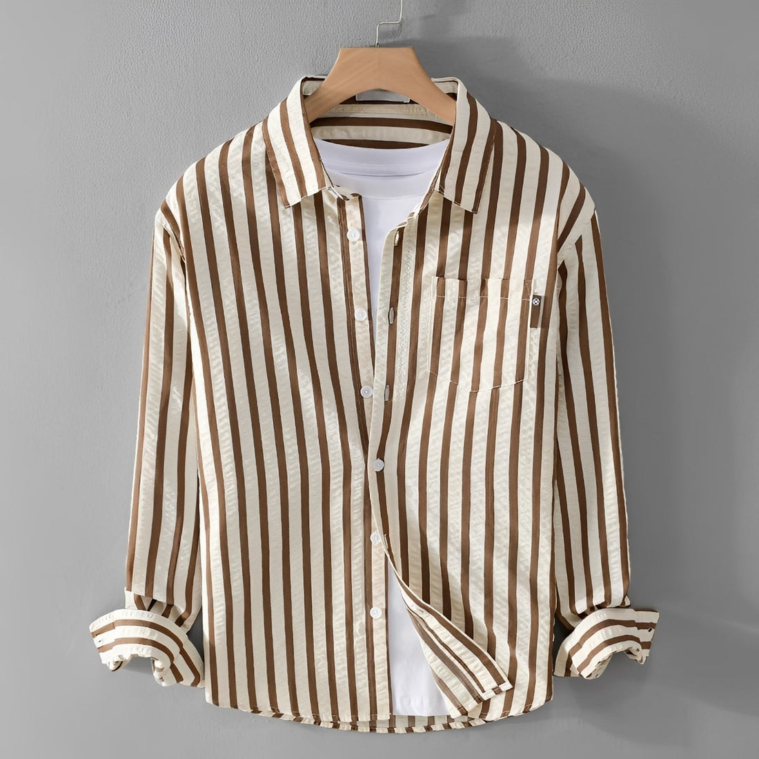 Marvin - Camisa de Manga Larga a Rayas Estilosa