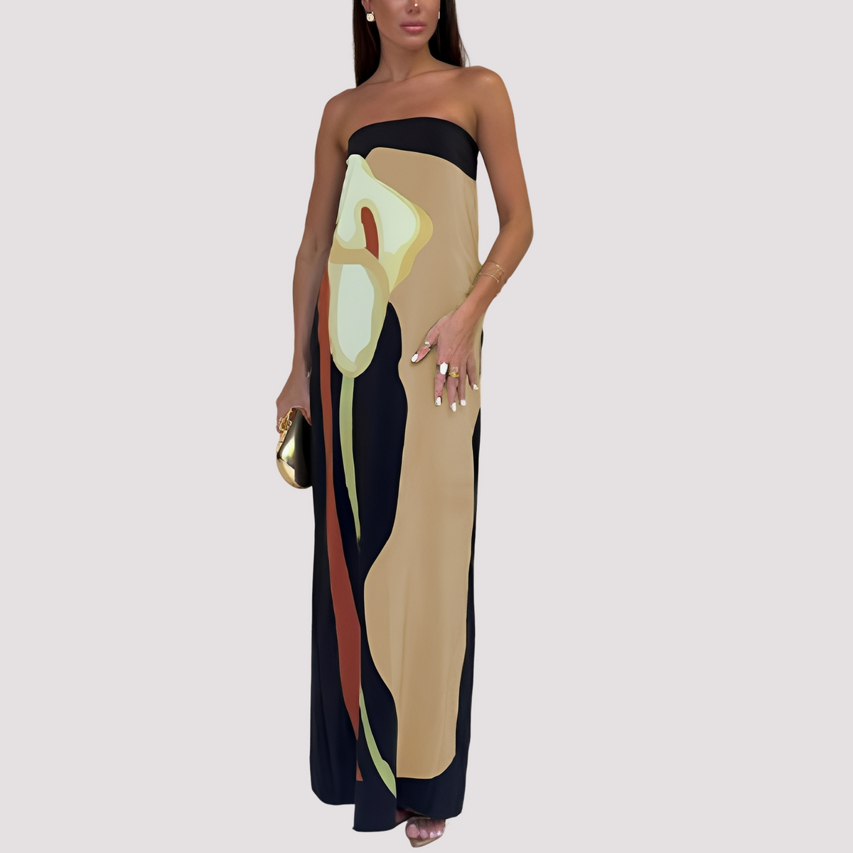 Samara - Vestido Maxi Estiloso sin Tirantes