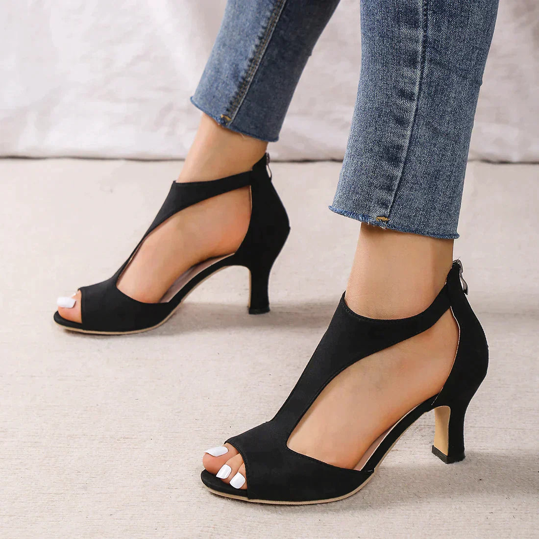 Keira - Sandalias de tacón cómodas con soporte