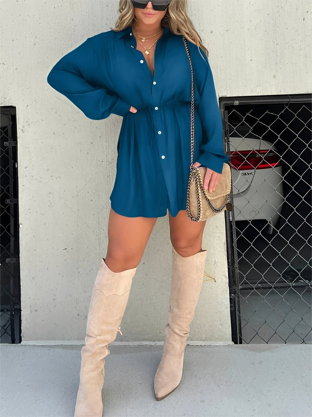 Effie - Romper de Manga Larga Casual