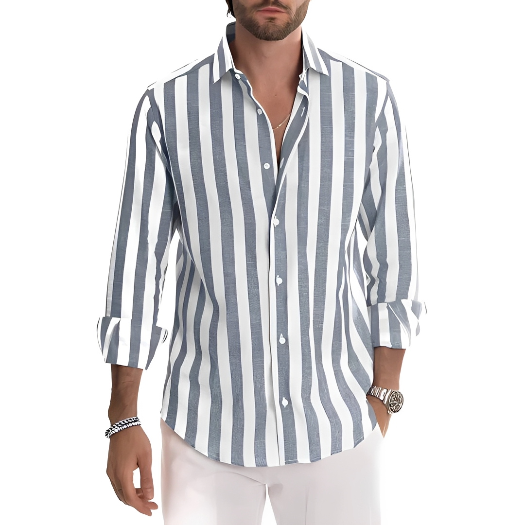 Roldan - Camisa de verano rayada para hombre