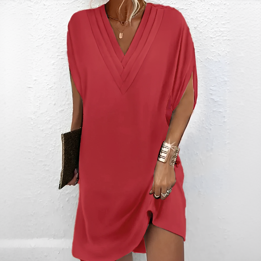 Jazlynn - Vestido con Mangas Amplias y Pliegues