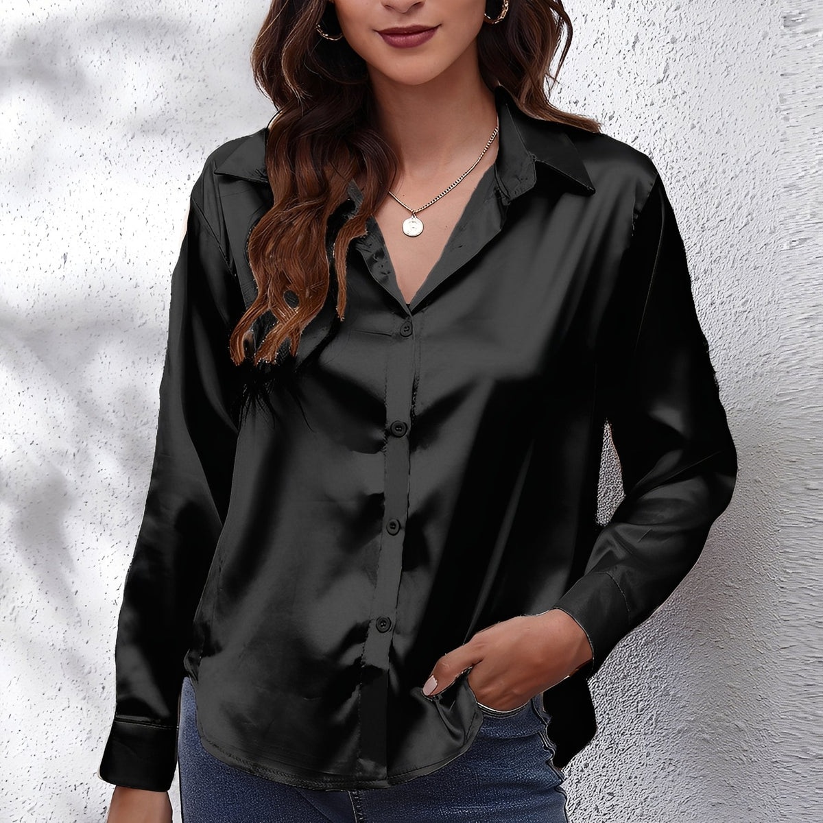 Fannia - Camisa Elegante de Manga Larga