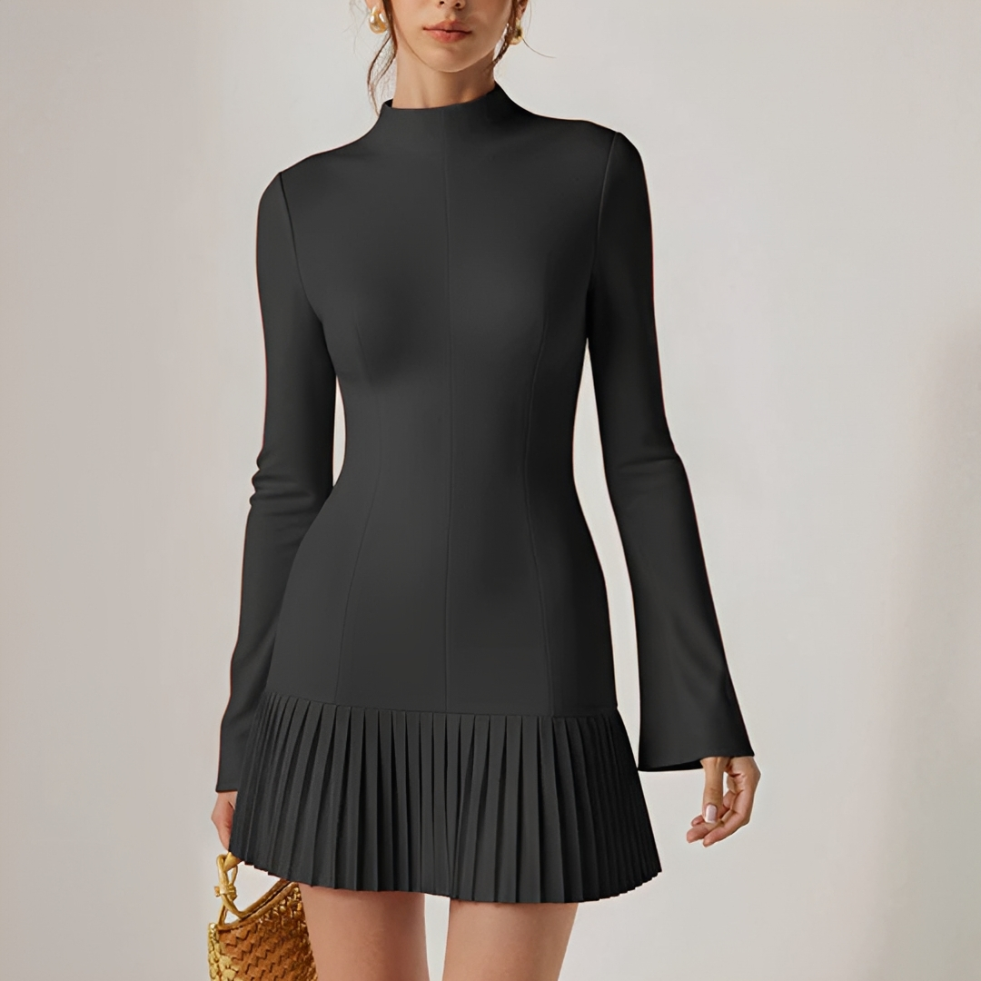 Elva - Vestido Mini Elegante Plisado