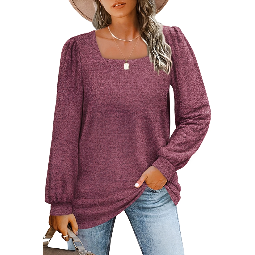 Jaylin - Blusa Elegante con Escote Cuadrado