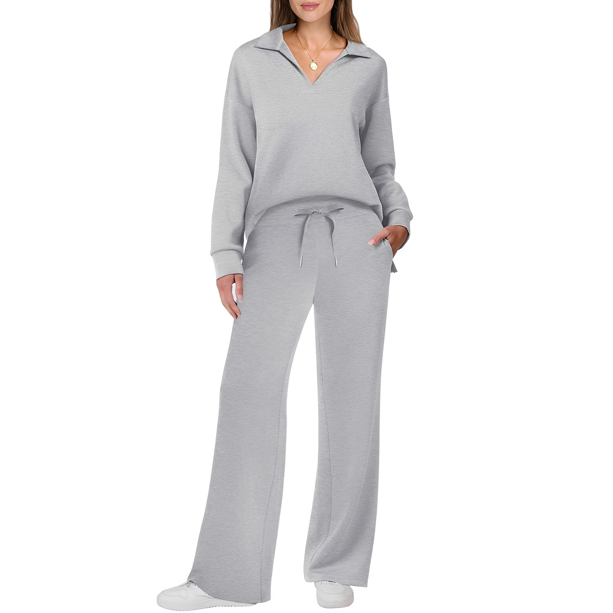 Justina - Conjunto casual de suéter y pantalones para mujer