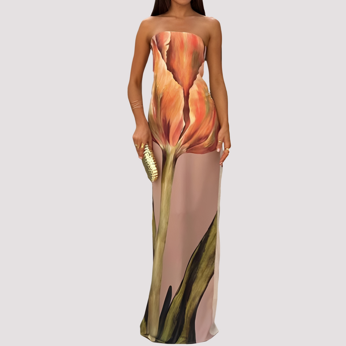 Samara - Vestido Maxi Estiloso sin Tirantes