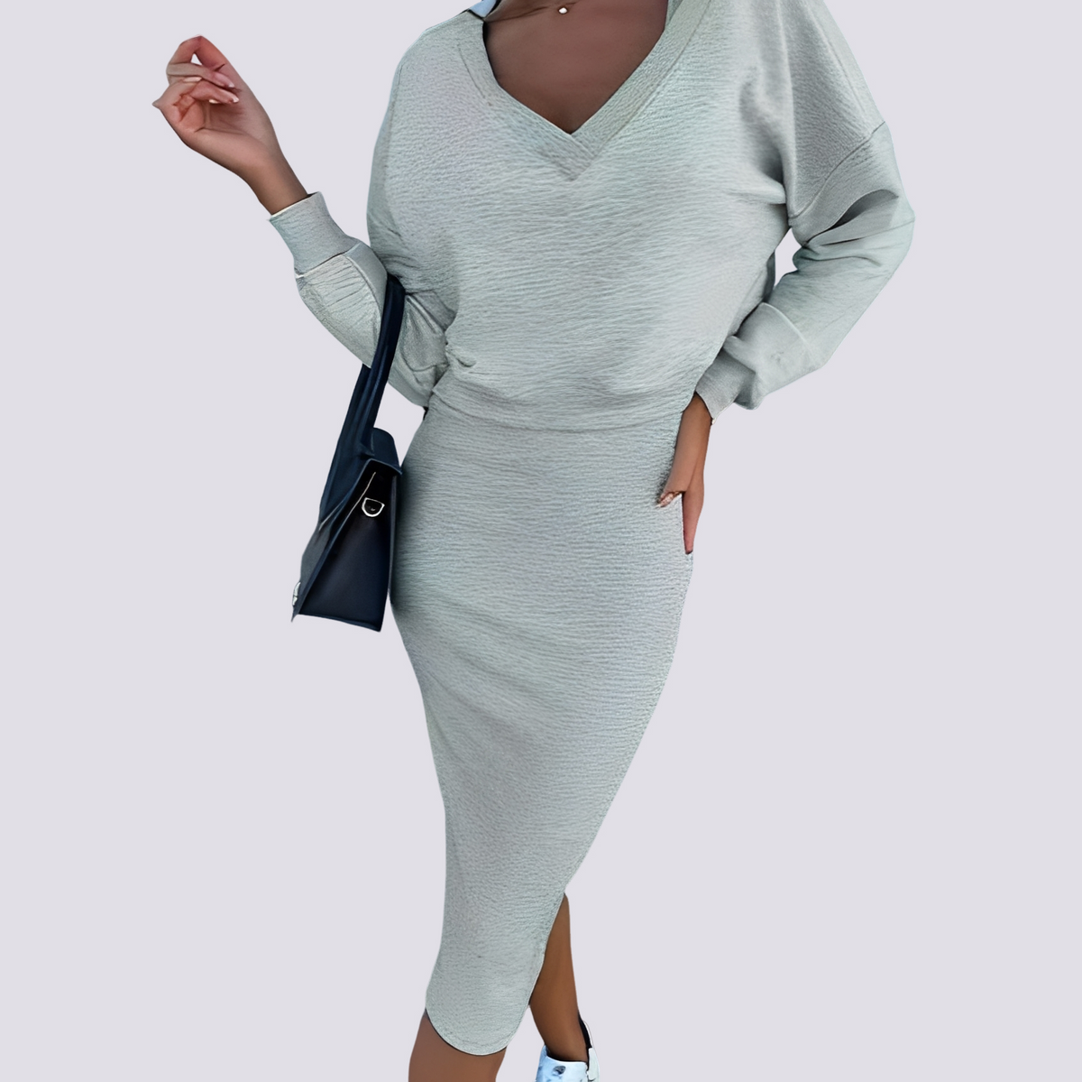 Elsie - Conjunto de Vestido de Dos Piezas Elegante