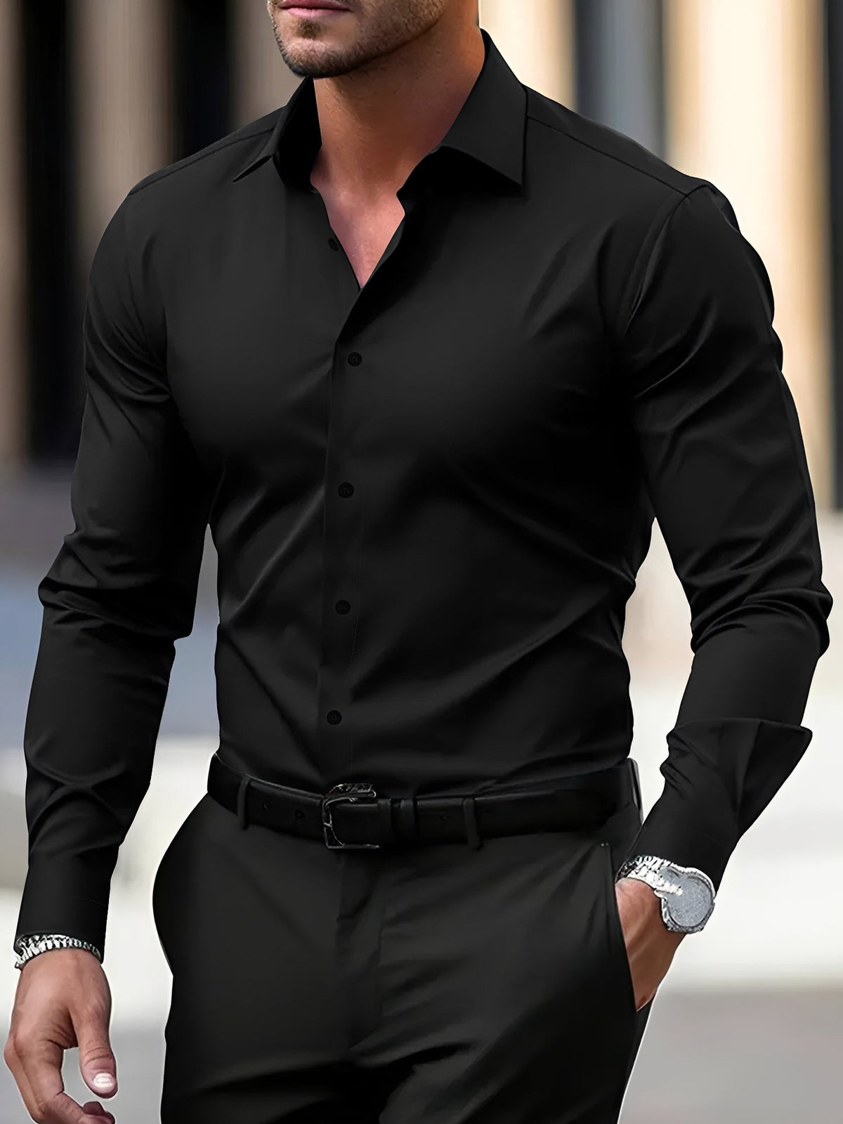 Jeremy – Camisa de manga larga para hombre – para ocasiones casuales y formales
