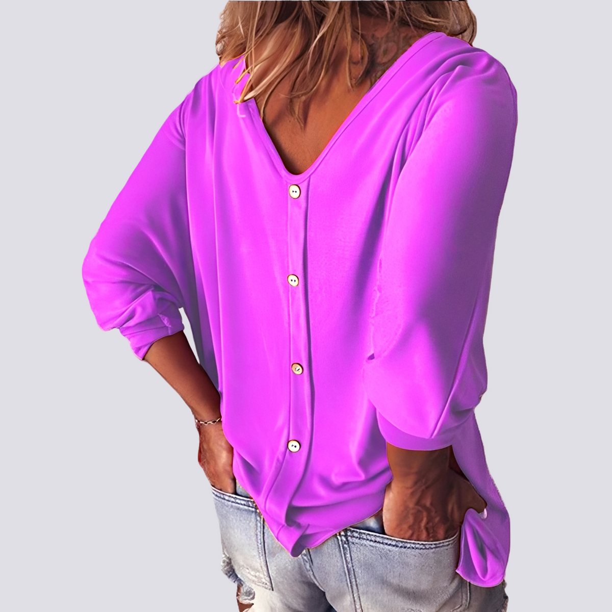 Bernice - Top Elegante con Espalda Abotonada