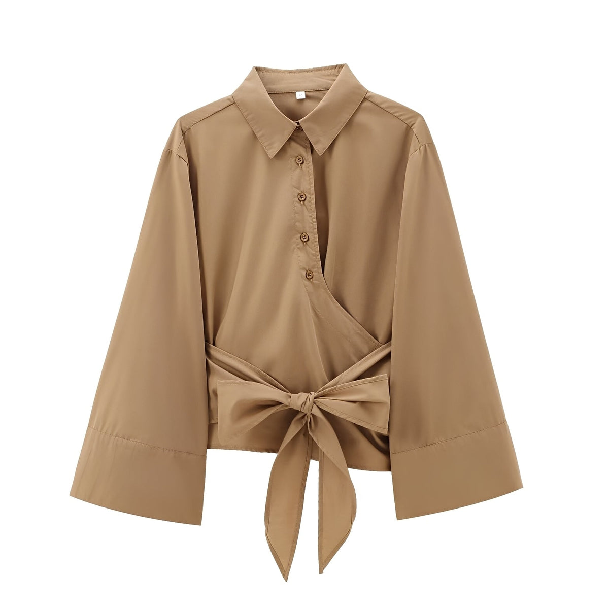 Shania - Elegante blusa de corte holgado con cinturón para damas