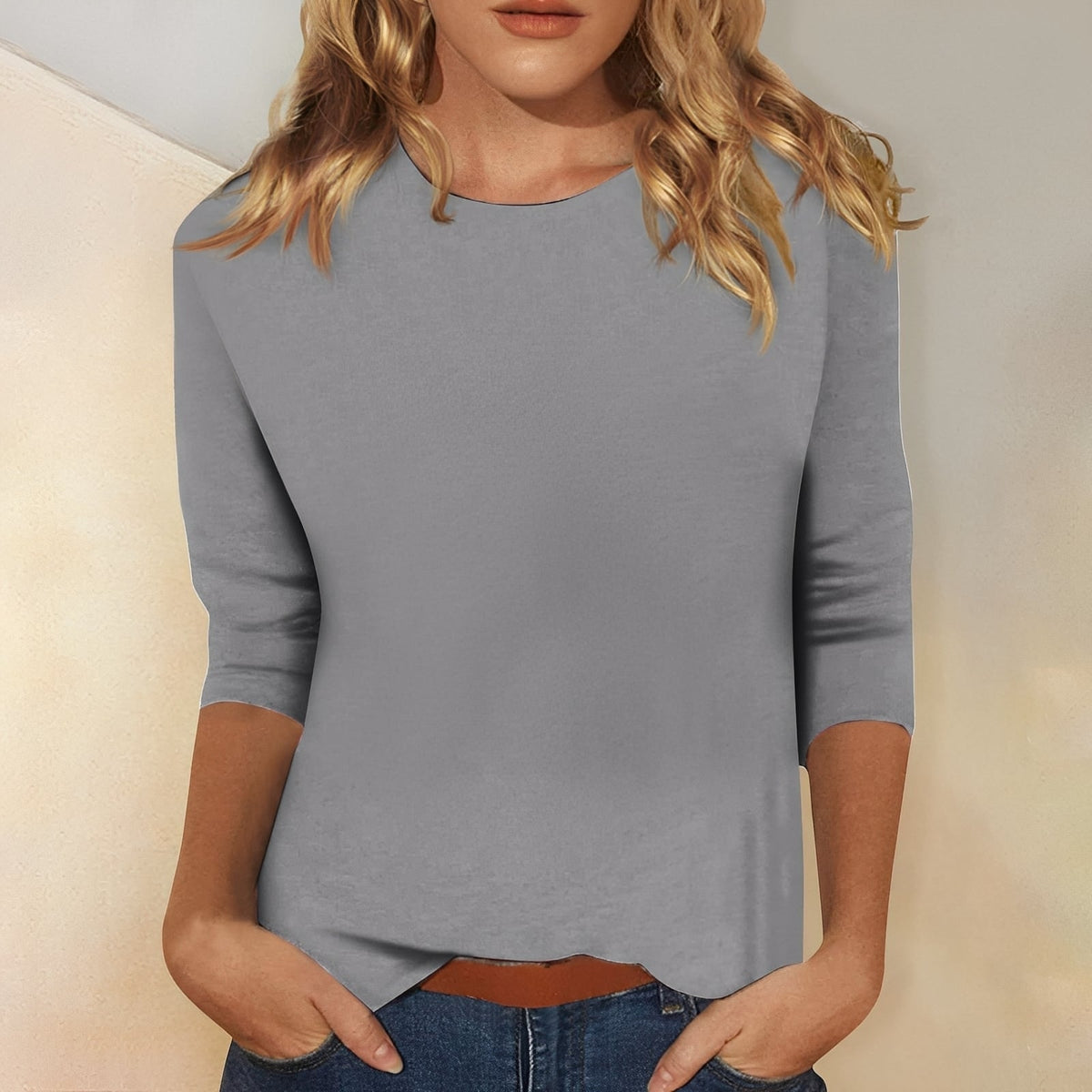 Katherina - Camiseta cómoda de cuello redondo