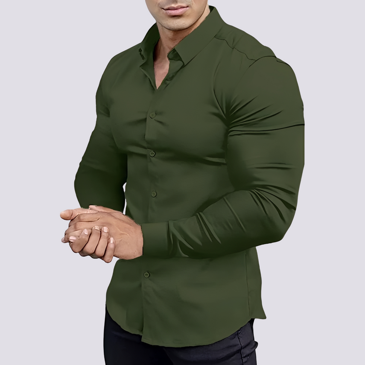 Benson - Camisa Casual de Corte Ajustado