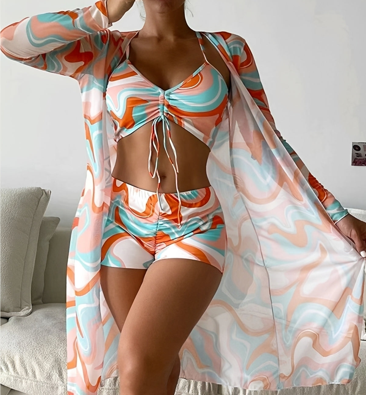 Nancy - Conjunto de Traje de Baño de Tres Piezas