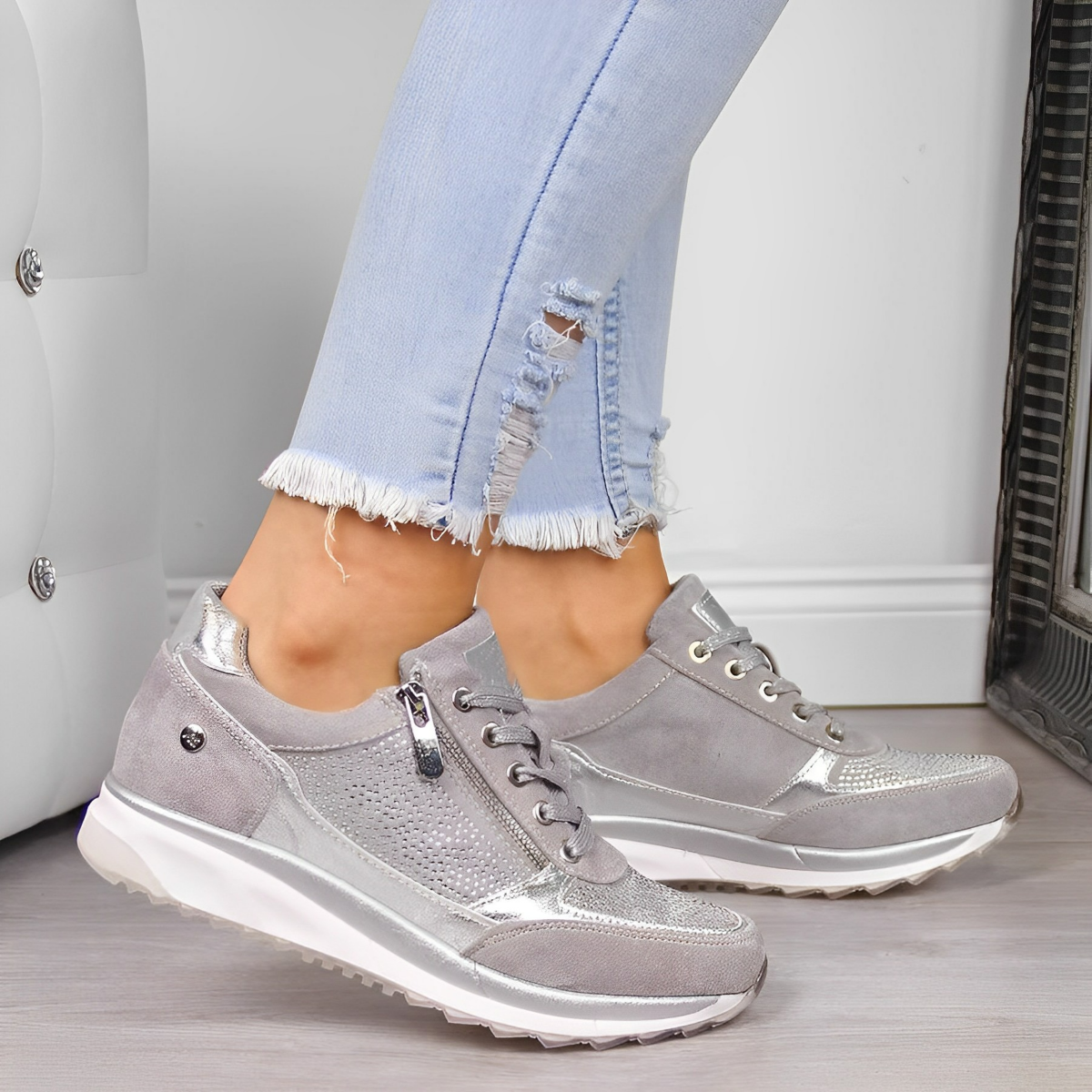 Pro Shoes – Zapatillas para mujer con cremallera - Diseño de soporte para uso diario