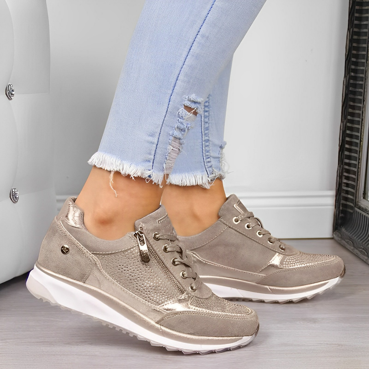 Pro Shoes – Zapatillas para mujer con cremallera - Diseño de soporte para uso diario