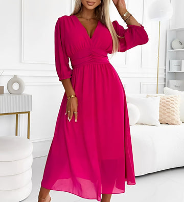 Aysha - Vestido Midi de Manga Larga