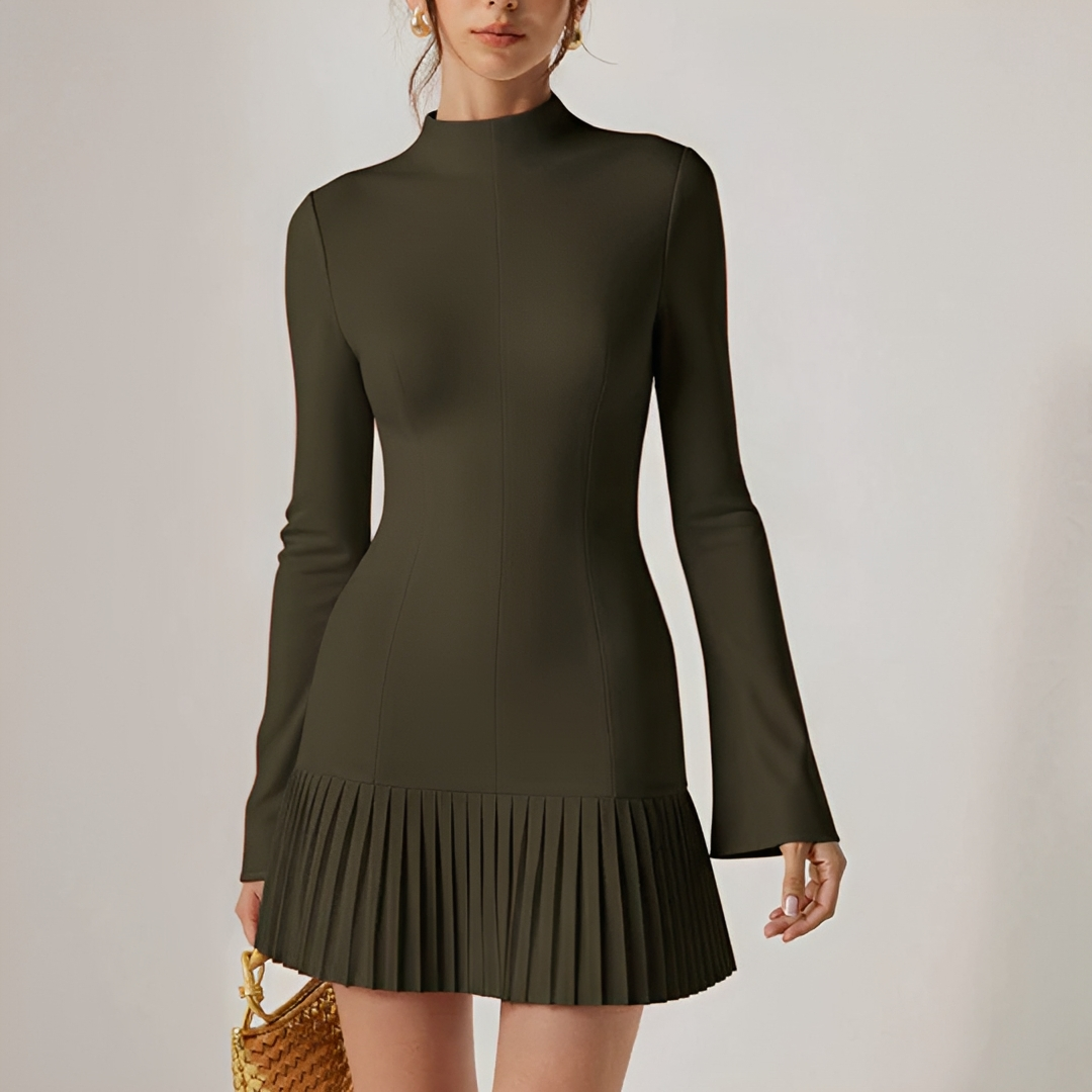 Elva - Vestido Mini Elegante Plisado
