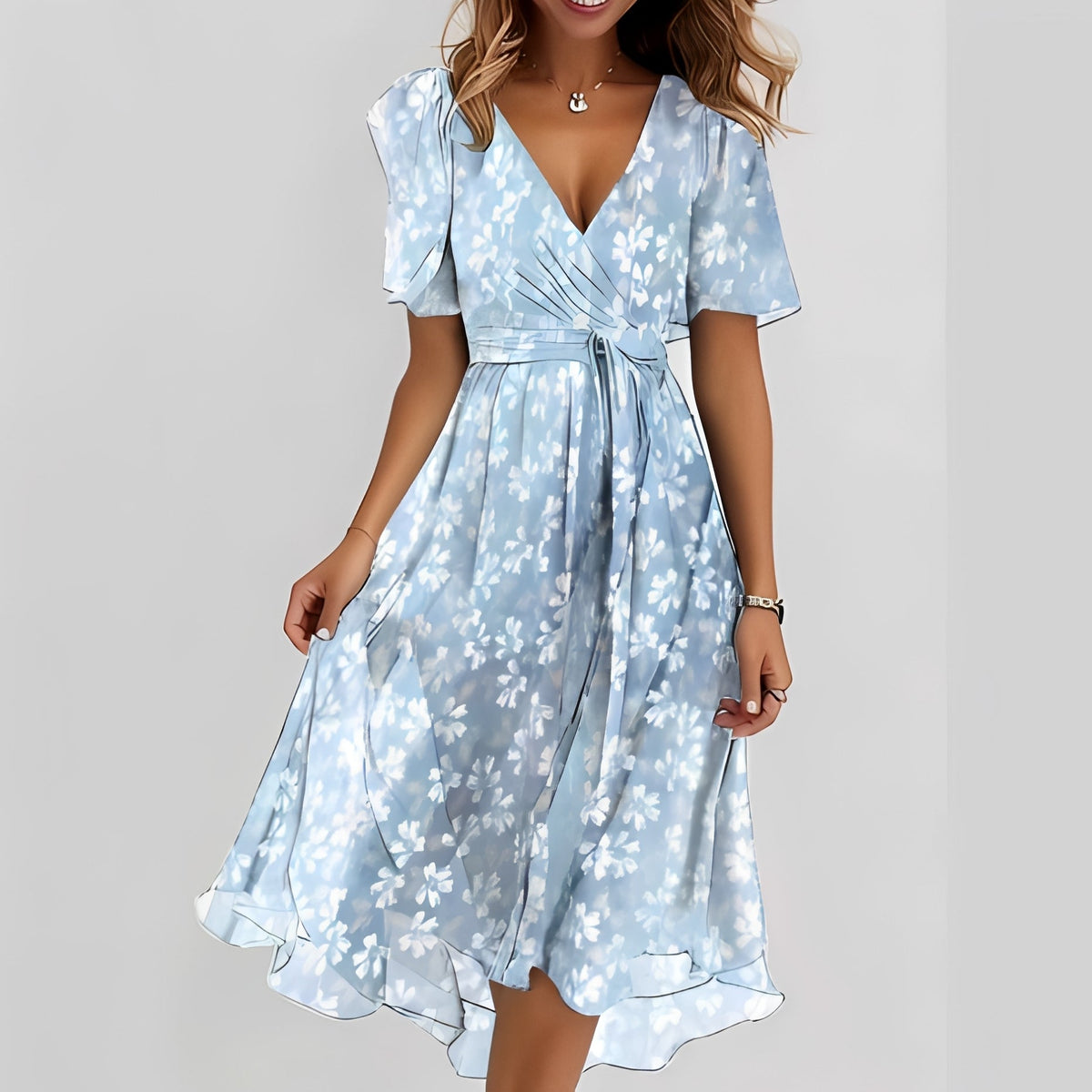 Emelia - Vestido de Chifón Floral