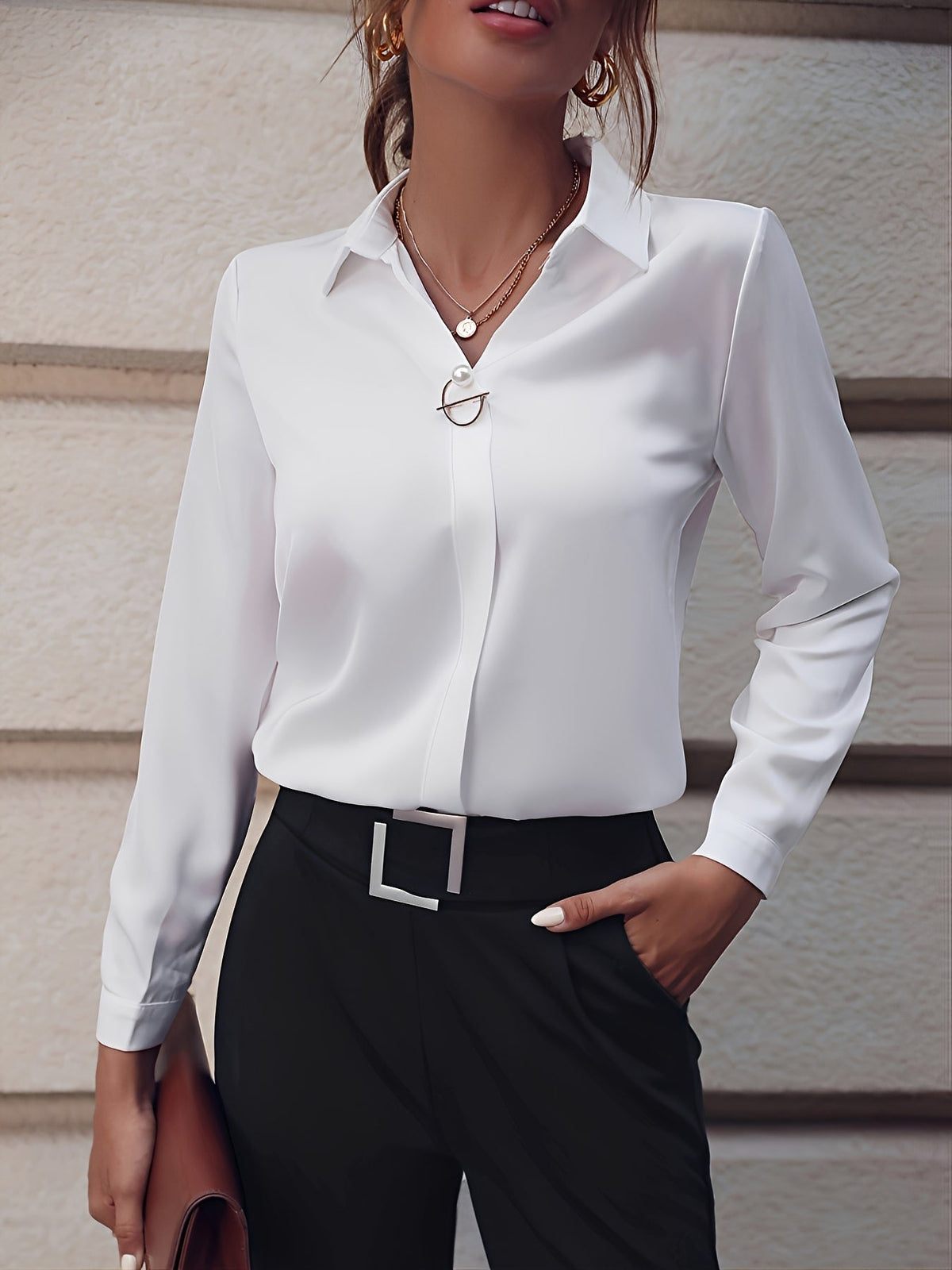 Erica - Camisa Formal de Manga Larga