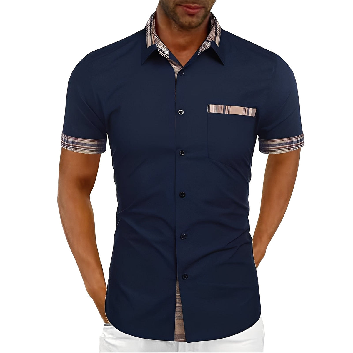 Marvin - Camisa Casual de Manga Corta para Hombres