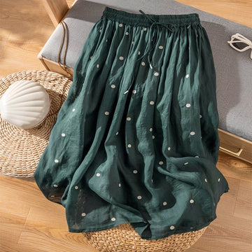 Thea - Falda casual con lunares para damas