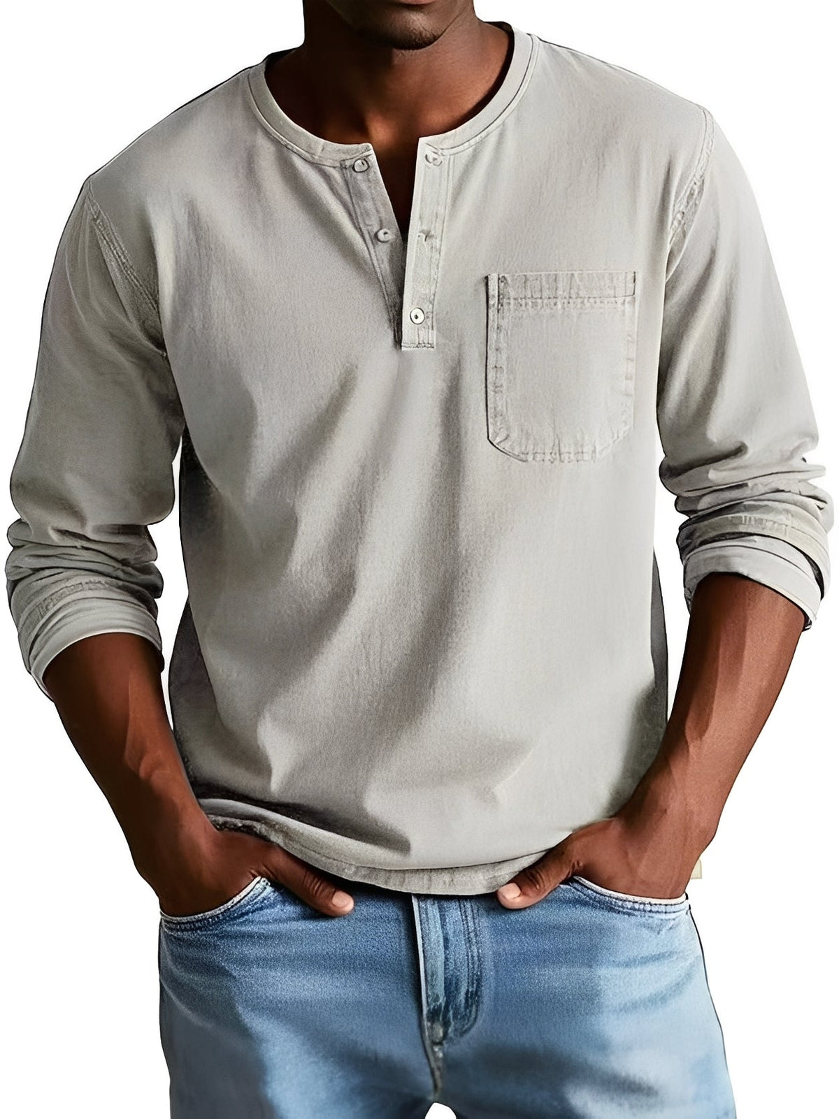 Steve - Camisa casual de manga larga para hombres