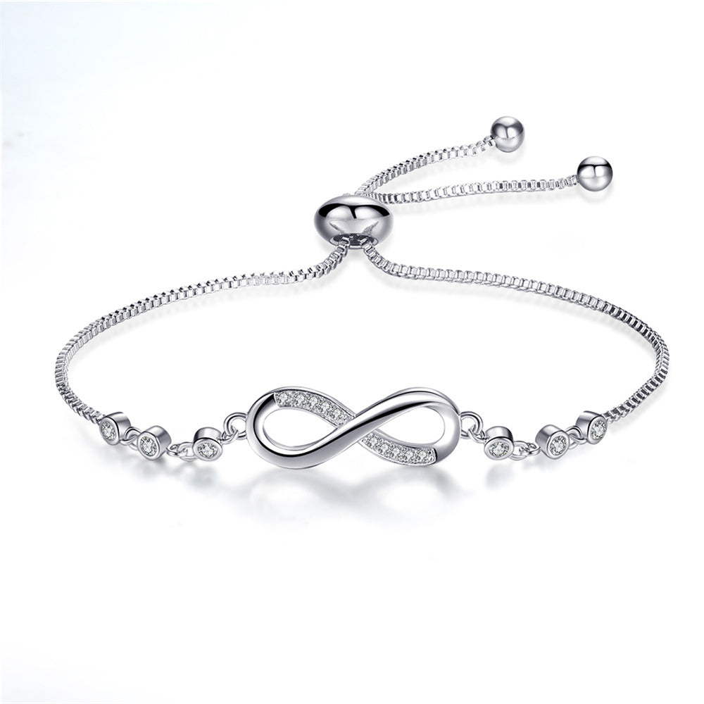 Megan – Pulsera ajustable de infinito en plata