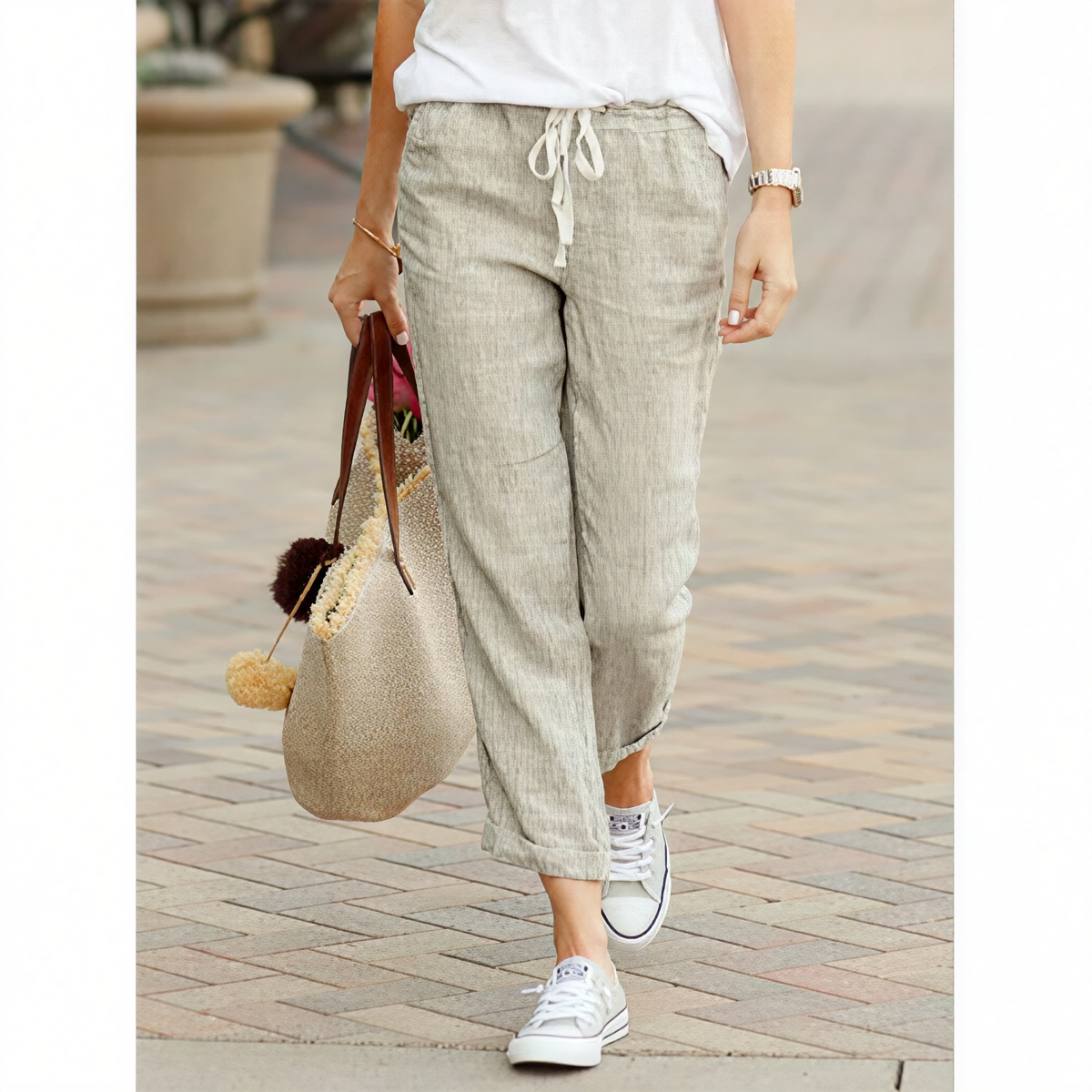 Avery - Pantalones casuales con cordón