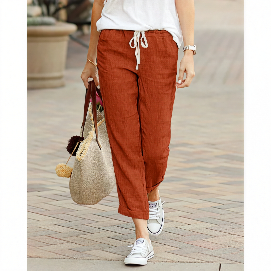 Avery - Pantalones casuales con cordón