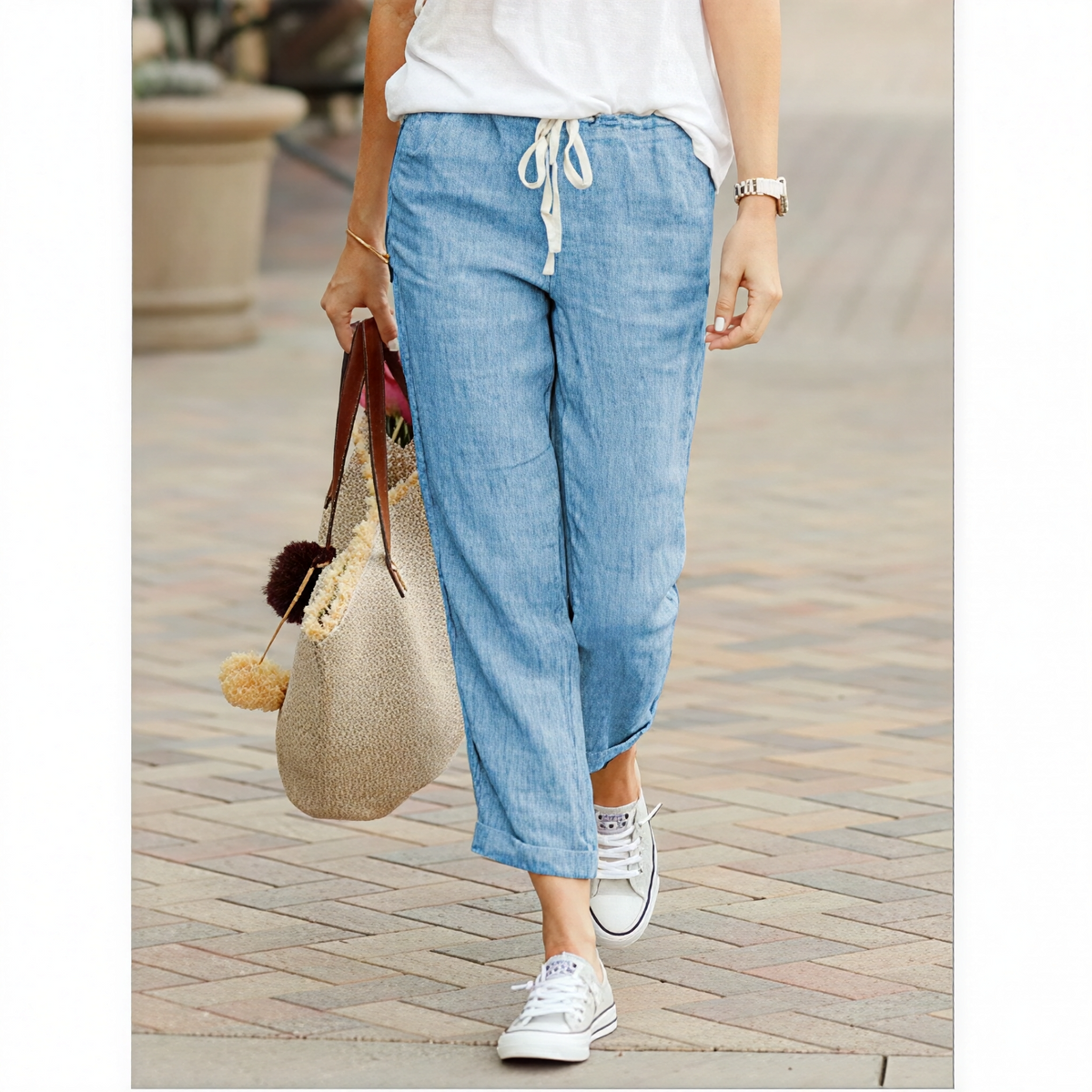 Avery - Pantalones casuales con cordón
