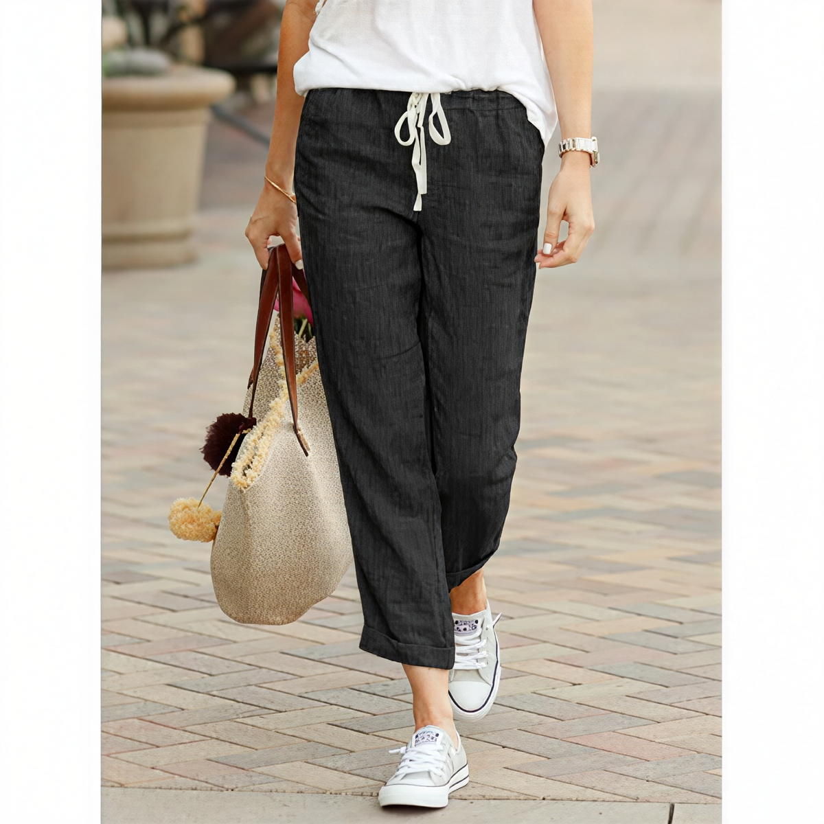 Avery - Pantalones casuales con cordón