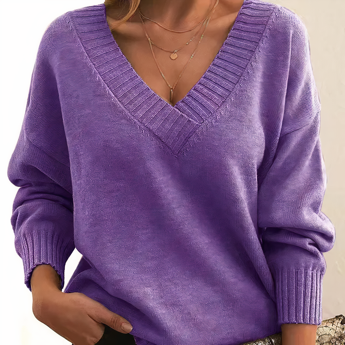 Herbst - Jersey sofisticado y cálido con cuello en V