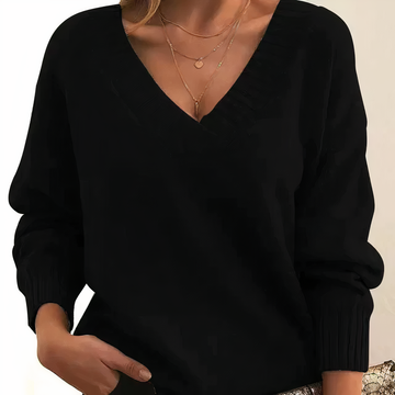 Leocadia - Suéter elegante con cuello en V