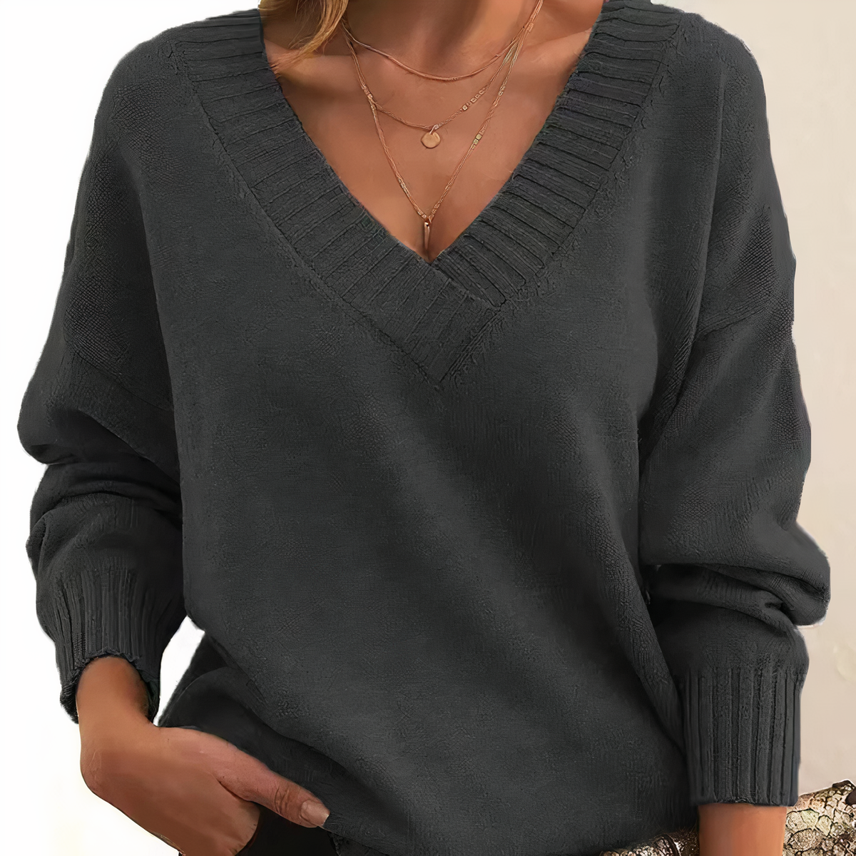 Herbst - Jersey sofisticado y cálido con cuello en V