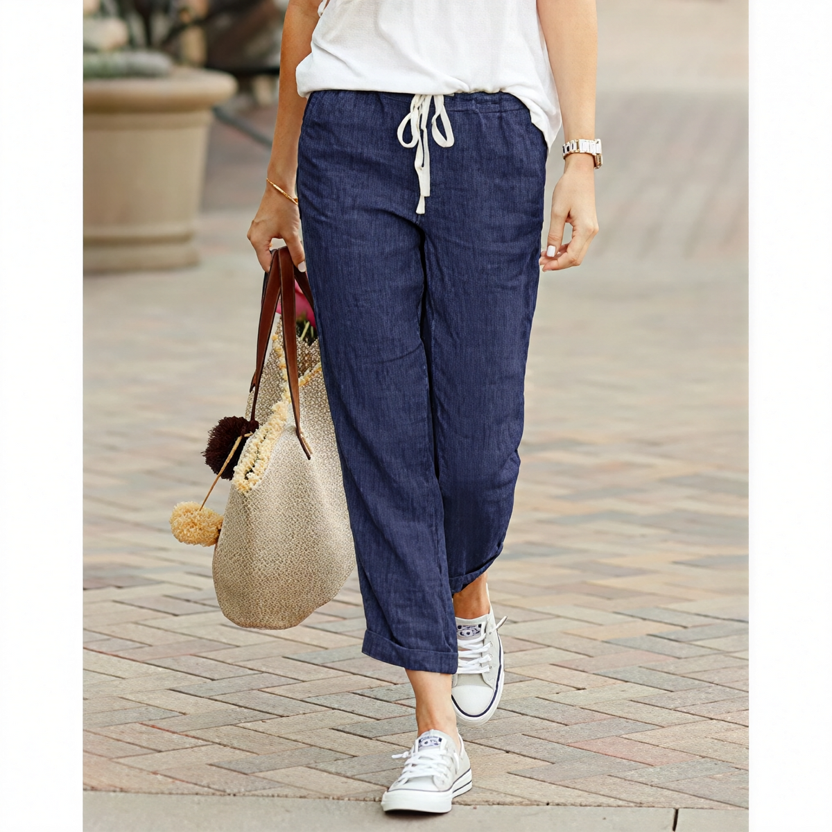 Avery - Pantalones casuales con cordón