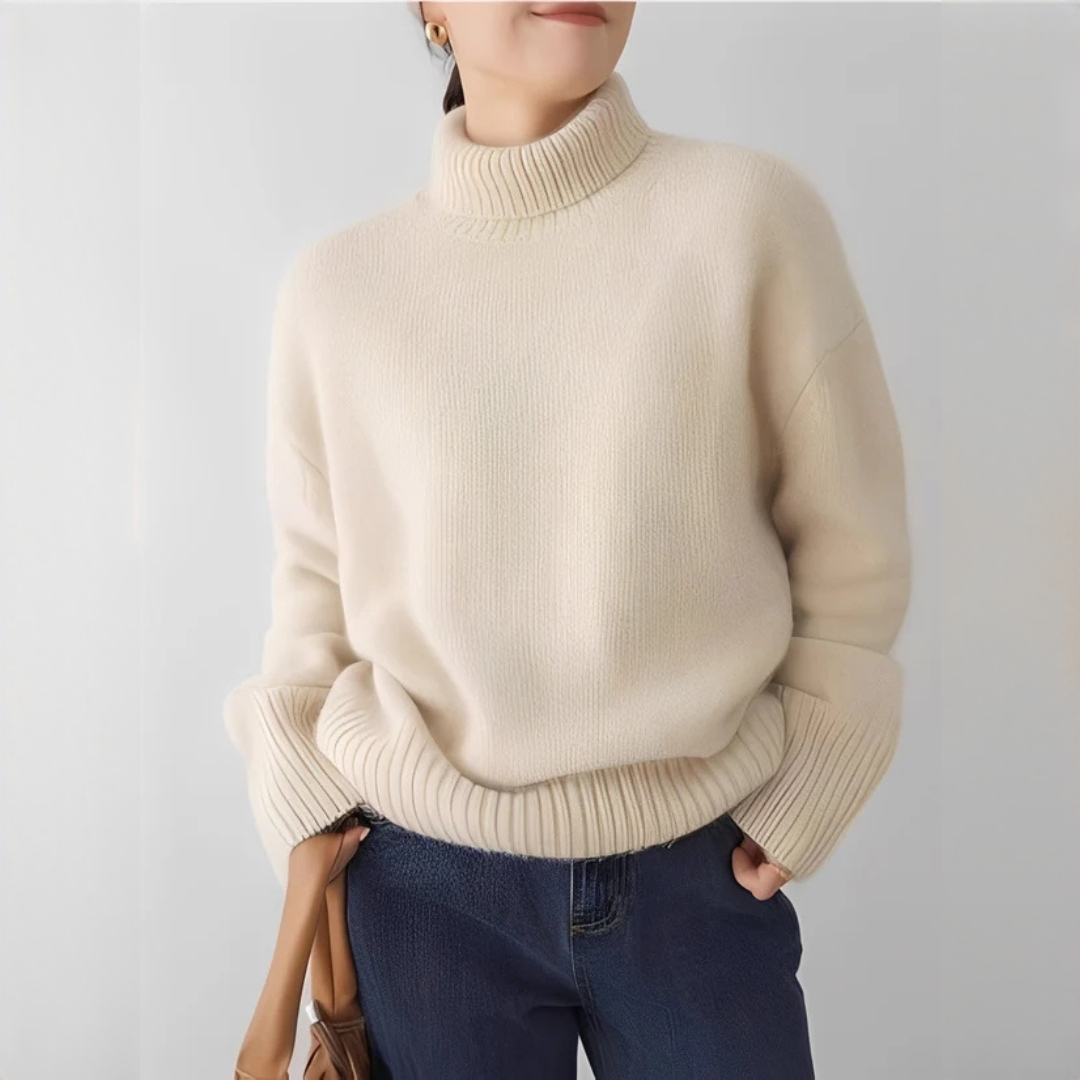 Adrienne - Jersey de cuello alto, sofisticado y cálido