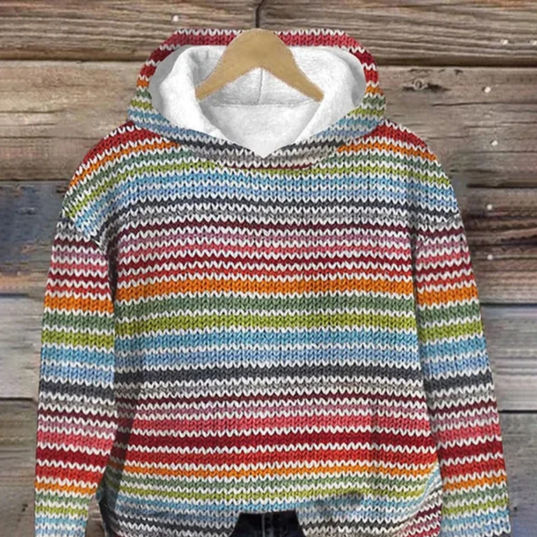 Maacah - Chaqueta elegante con capucha y diseño de rayas