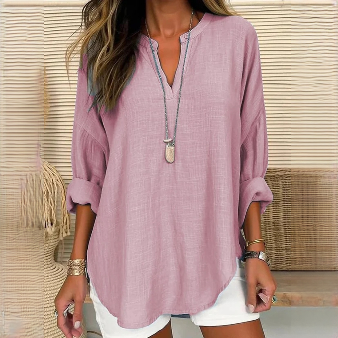 Eliza - Blusa confortable con cuello en V