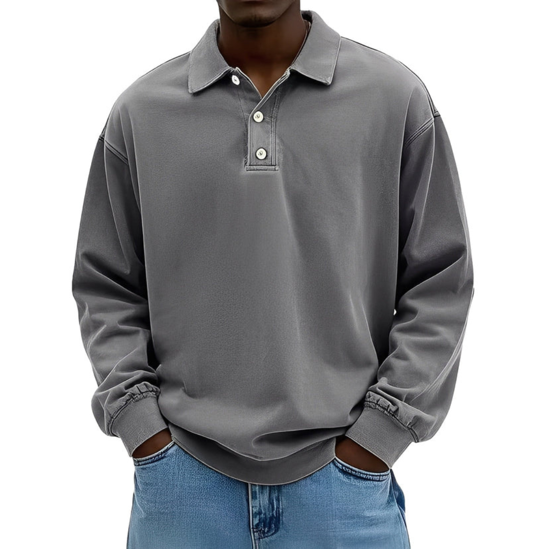 Clayton - Polo de manga larga con estilo contemporáneo
