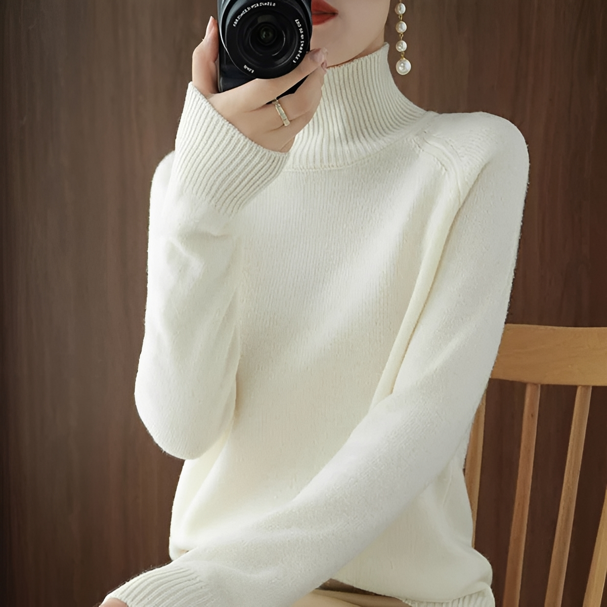 Silvana - Jersey de cuello alto elegante
