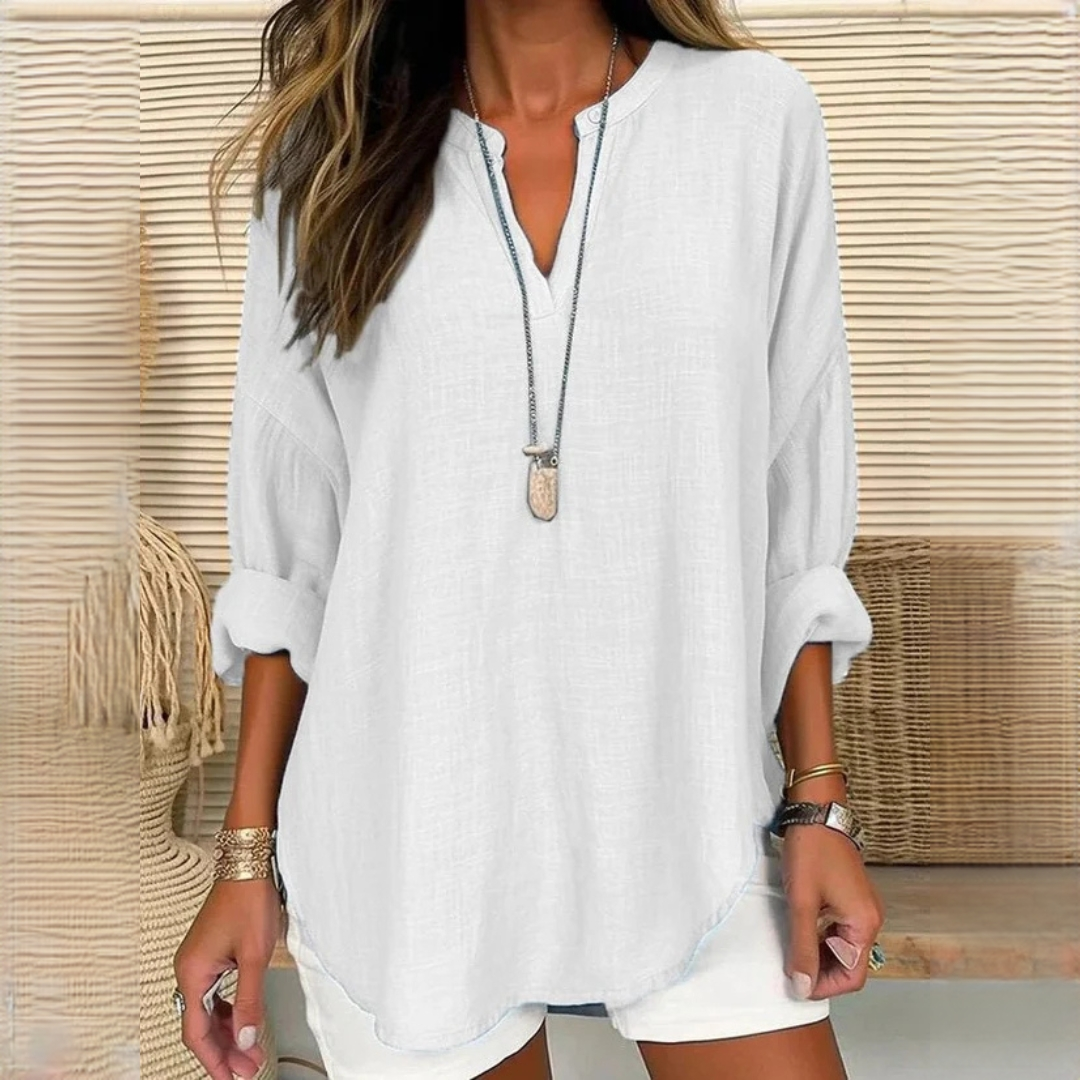 Eliza - Blusa confortable con cuello en V
