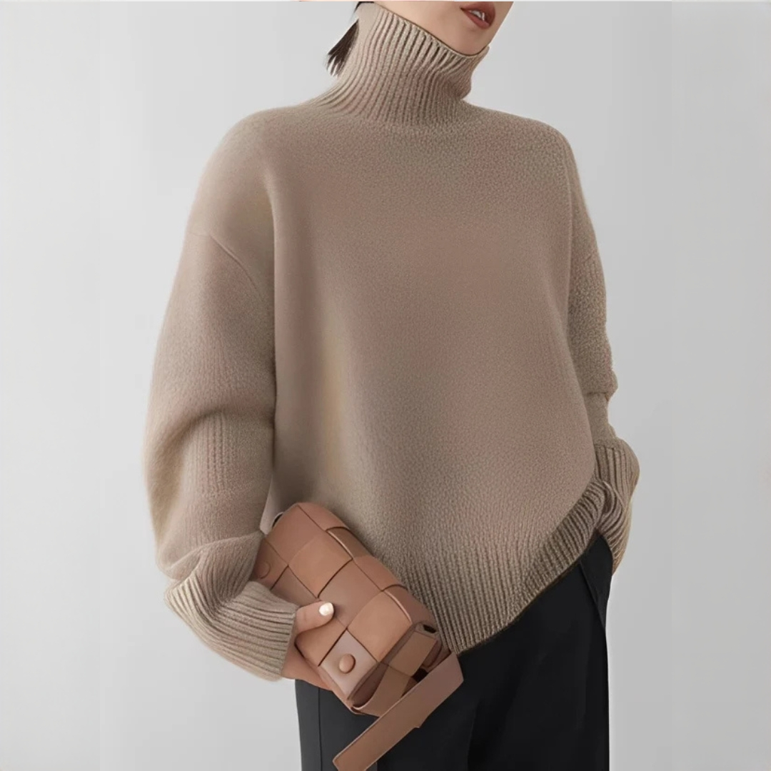 Adrienne - Jersey de cuello alto, sofisticado y cálido