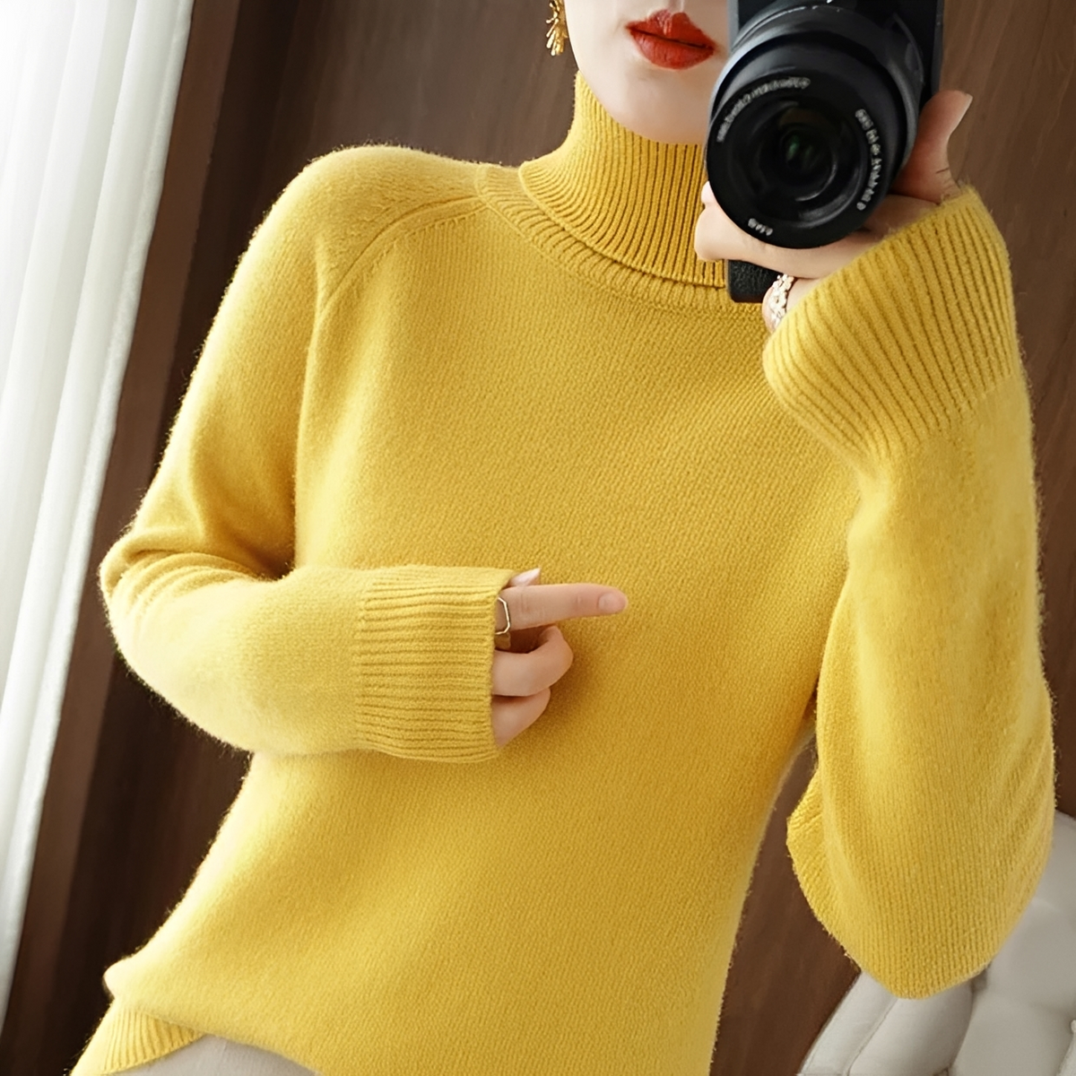 Silvana - Jersey de cuello alto elegante