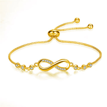 Megan – Pulsera ajustable de infinito en plata