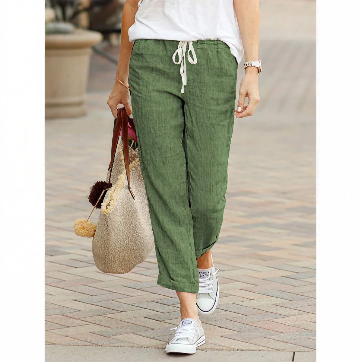 Avery - Pantalones casuales con cordón